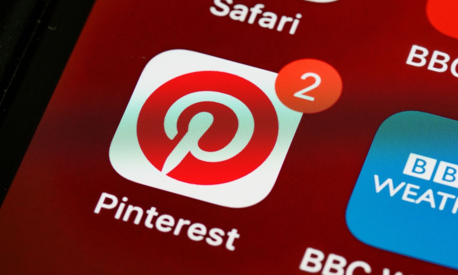 pinterest icon on a mobile device